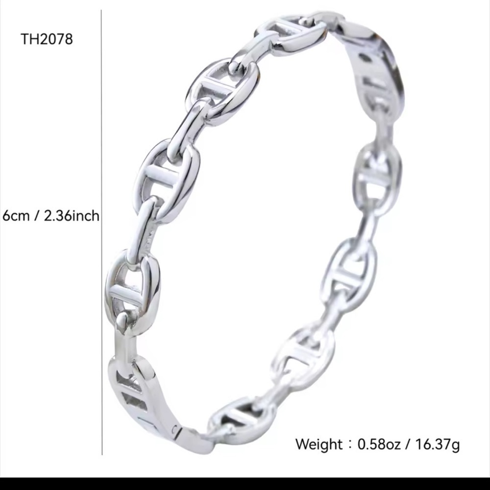 Trendy Gold Silver Link Bracelets Set - Picture 7 of 10
